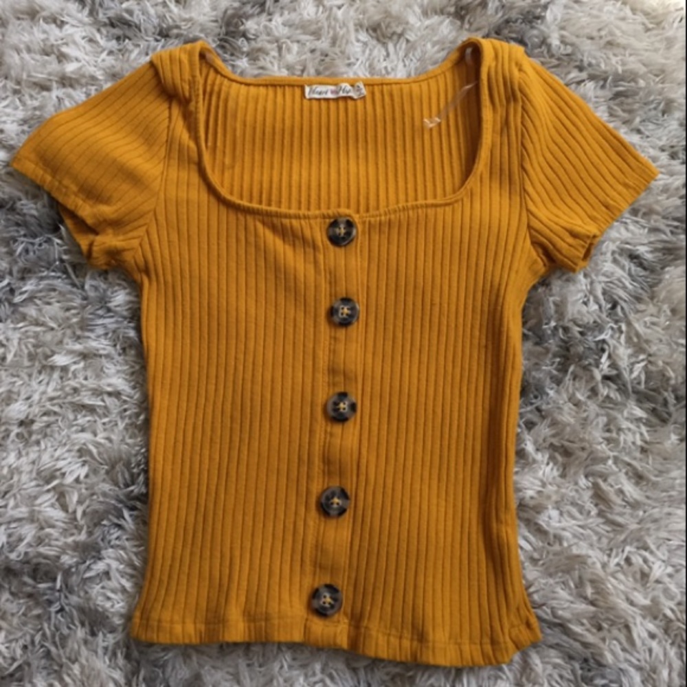 Yellow crop top